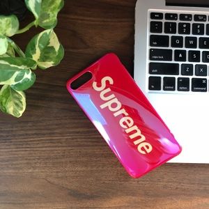 Supreme Pink / Red iPhone 7 Plus and 8 Plus